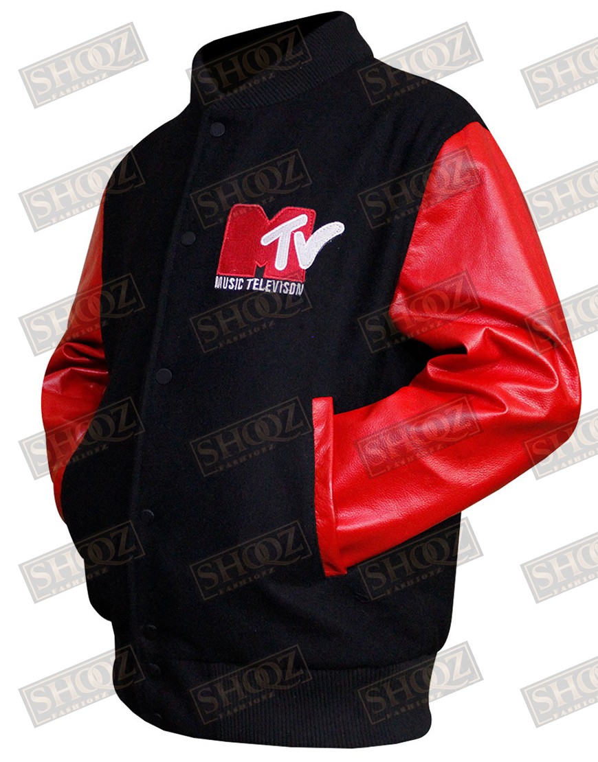 Robert Pattison Mtv Red & Black Bomber Jacket